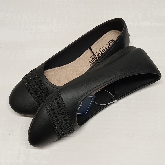 NWT Harborsides low wedge ballet flat 8.5 comfort Ballerina dressy black shoes - Picture 7 of 11